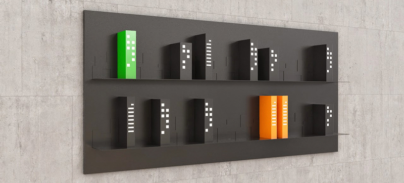 Illustration for article titled A Skyscraper Shelf Turns Your Books Into a Picturesque Skyline